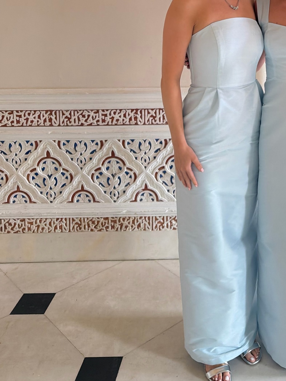 Worn Once Size 2 Unaltered Strapless Bella Bridesmaid Lulakate Sky Blue Dress
